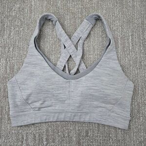 lululemon athletica Light Gray Strappy Crossback Sports Bra Size 4